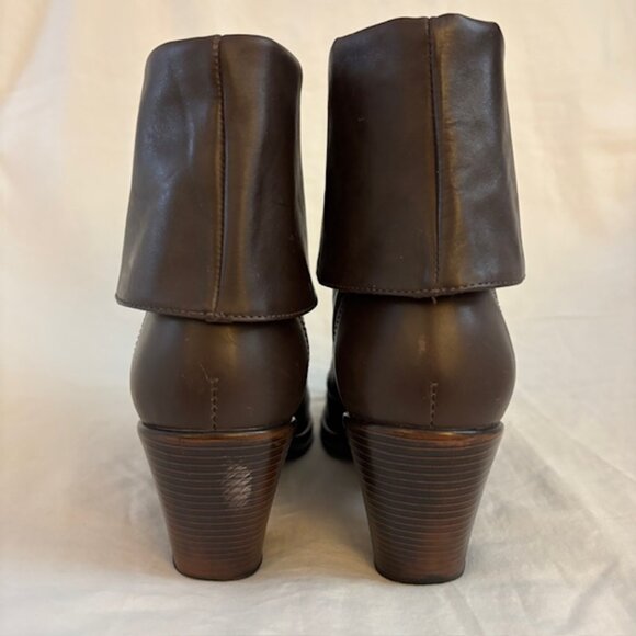 Dansko Bobbi Dark Brown Leather Cuffed Heeled Ankle Boots, Women's Size 37 - Picture 6 of 13
